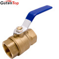 Gutentop Blue Handle 600 PSI (WOG) NPT Oil Water And Gas Full Port Brass Ball Valve With Chrome-Plated Brass Ball